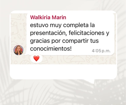 Testimonio WhatsApp Walkiria Marín